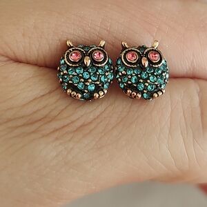 Betsey Johnson Owl Stud Earrings